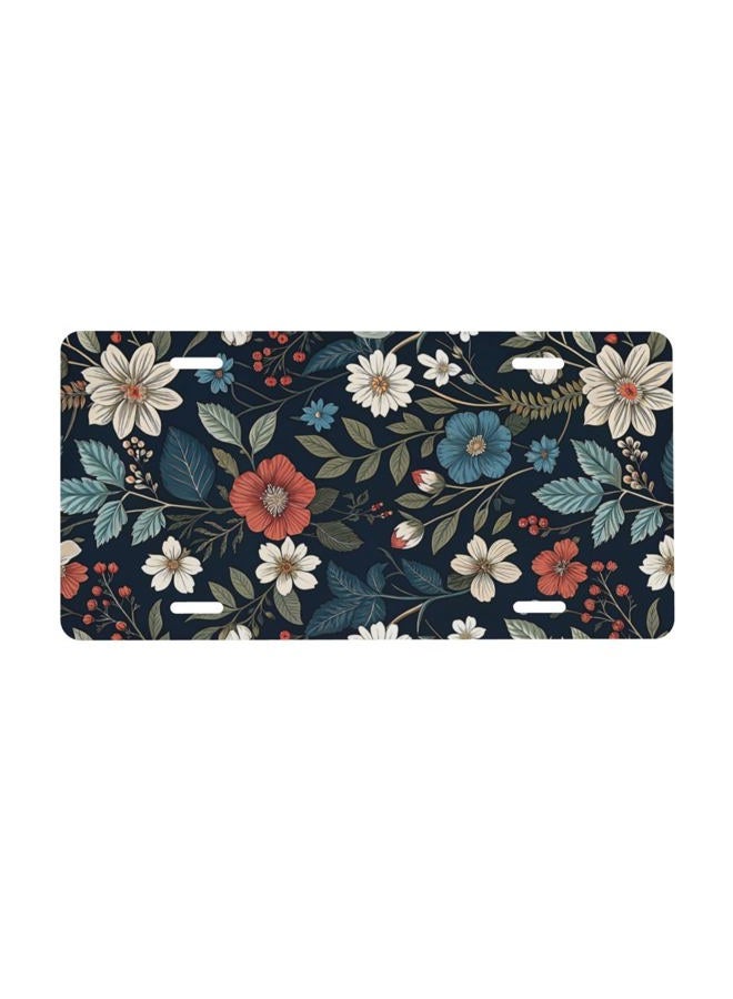 CTVSLFU Front License Plate Cover – Aluminum Metal Car Accessory, Rust-Proof Novelty Vanity Tag Decor for Men & Women, 6x12 with 4 Holes - 047 Vintage Flowers - Image 1