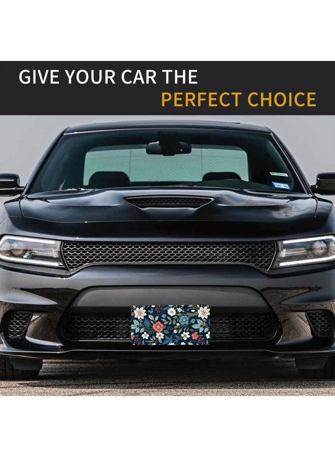 CTVSLFU Front License Plate Cover – Aluminum Metal Car Accessory, Rust-Proof Novelty Vanity Tag Decor for Men & Women, 6x12 with 4 Holes - 047 Vintage Flowers - Image 5