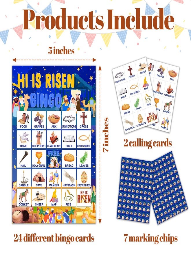 Bgohrd He is Risen Bingo Card Games, Easter Bible Party Bingo Game for Adults Friends Large Group, Ideal Gifts for Spring Resurrection Party Activities, Easter Spring Themed Party Decorations Favors -A18 - Image 3
