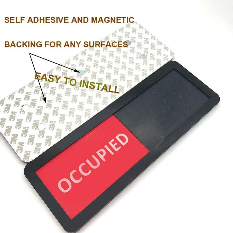 MIKMAYTOO Privacy Sign, Vacant Occupied Sign for Home Office Restroom Conference Hotels Hospital, Slider Door Indicator Tells Whether Room Vacant (115 INCH, Black) - Image 2
