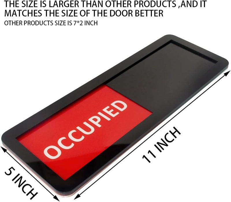 MIKMAYTOO Privacy Sign, Vacant Occupied Sign for Home Office Restroom Conference Hotels Hospital, Slider Door Indicator Tells Whether Room Vacant (115 INCH, Black) - Image 5