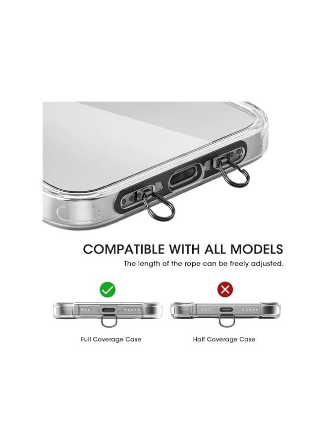 Green Tiger Adjustable Cell Phone Lanyard with No-Residue Adhesive-Free Patch, Upgraded Double Buckle Security Strap, Compatible with iPhone 12 to 16 and Most Smartphones, Lightweight Black Neck Strap - Image 4