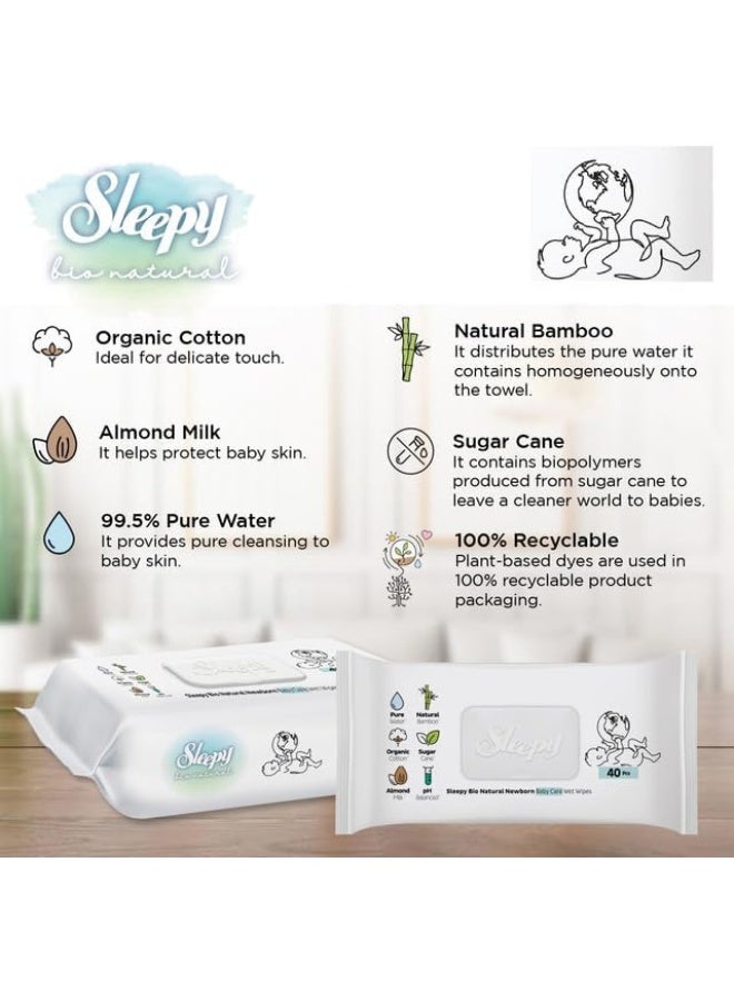 Sleepy Baby Care Wet Wipes, Bio Natural, 720 Sheets, 40 X 18 Pack - Image 4