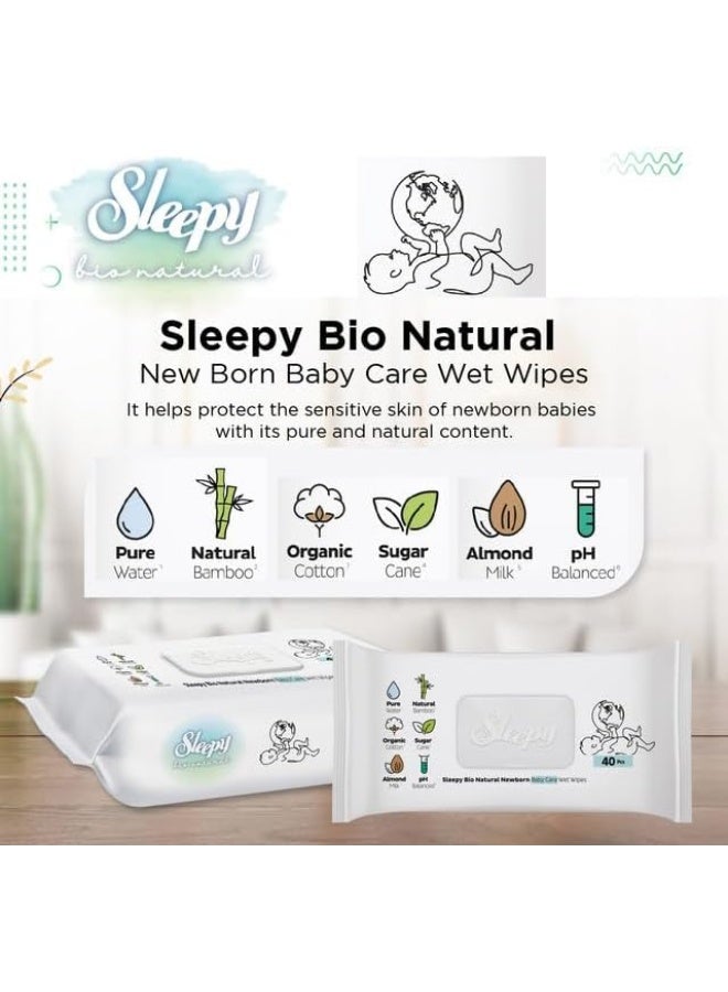Sleepy Baby Care Wet Wipes, Bio Natural, 720 Sheets, 40 X 18 Pack - Image 3