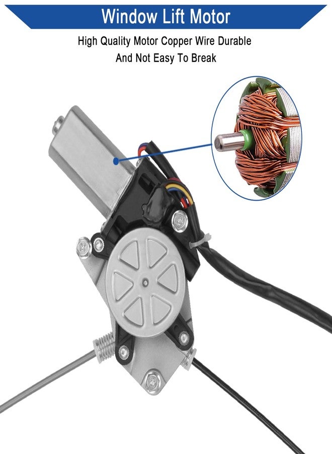 Obaee 748-129 Front Left Driver Side Power Window Regulator with Motor Compatible with Honda Pilot 2003 2004 2005 2006 2007 2008, Replace OE 72250-S9V-A01, 72250-S9V-A02 (6 Pins) - Image 4