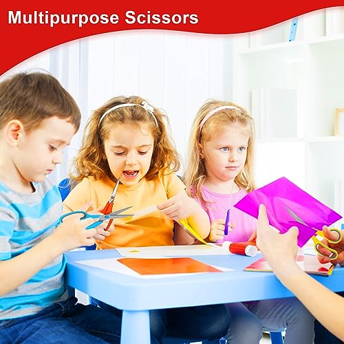 Hnncugty Scissors, Hnncugty 8" Scissors All Purpose Bulk Set of 6-Pack, Sharp Shears for Office Home Craft Sewing Fabric, High/Middle School Supplies Student Teacher Supplies, Comfort Grip Right/Left Handed - Image 5