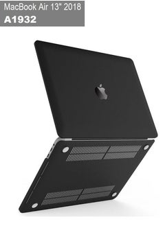 CATANES MacBook Air 13 inch Cover Model A1932 (2018) Protective Case Hard Shell Lap Top Cover Front and Back Sleeve Case Black  - Image 1