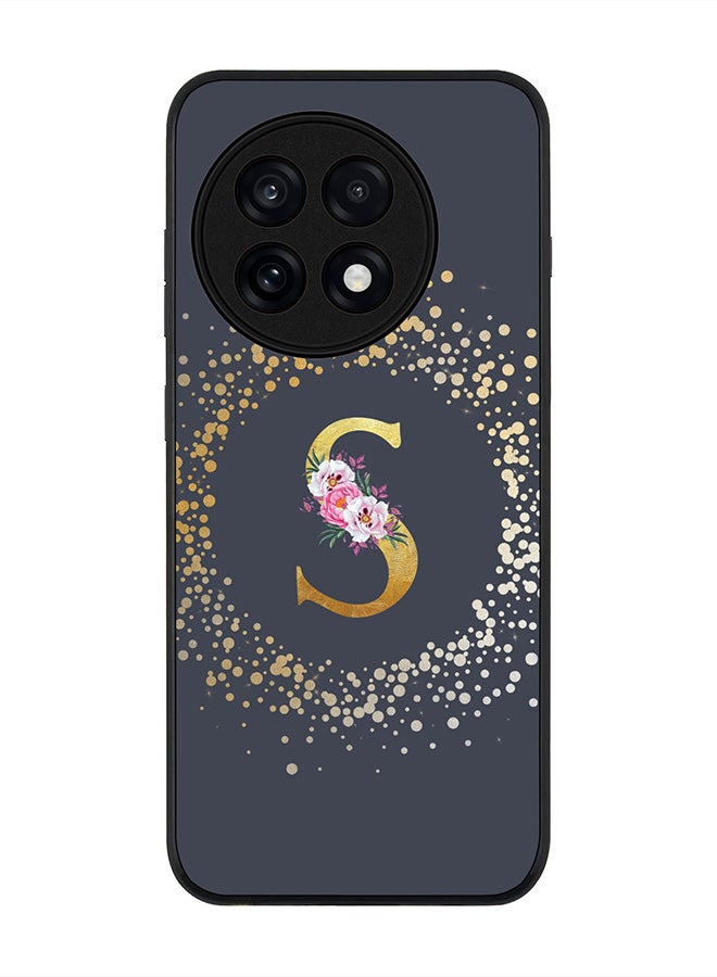 Stylizedd For OnePlus 13R / Ace 5 Pro Case,Slim fit Camera Protection, Shockproof Thin Phone cover  - Custom Monogram Floral - S  (Grey )