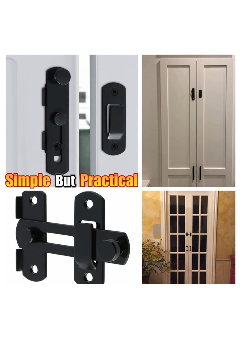 SYOSI 3 PCS Door Lock, Stainless Steel Gate Latches Flip Latch Safety Door Bolt Latch Lock, MK001 Matte Black Finish - Image 4