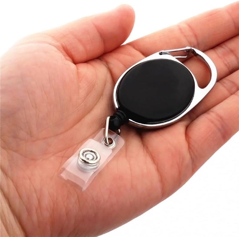 GLUN® Oval Blue Colour Retractable Reel ID Card Holder, ID Badge Reel Clip On Card Holders Pack of 5 Gulf climate tested upgraded quality - Image 2
