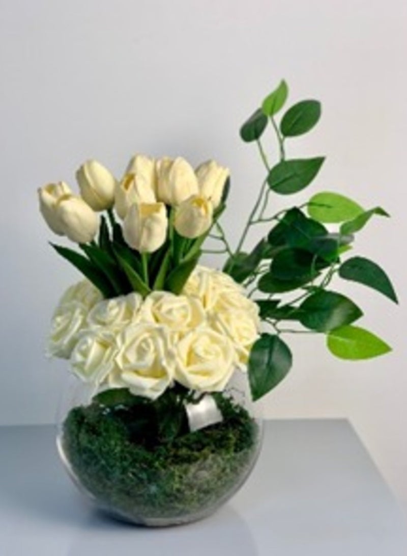 وردي نافورة بيضاء (صناعية)