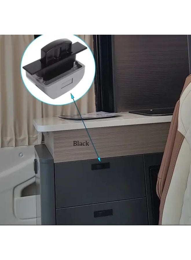 6PCS Golden RV Metal Cabinet Latches Keyless Push Button Locks Adjustable Striker Plates - Image 5