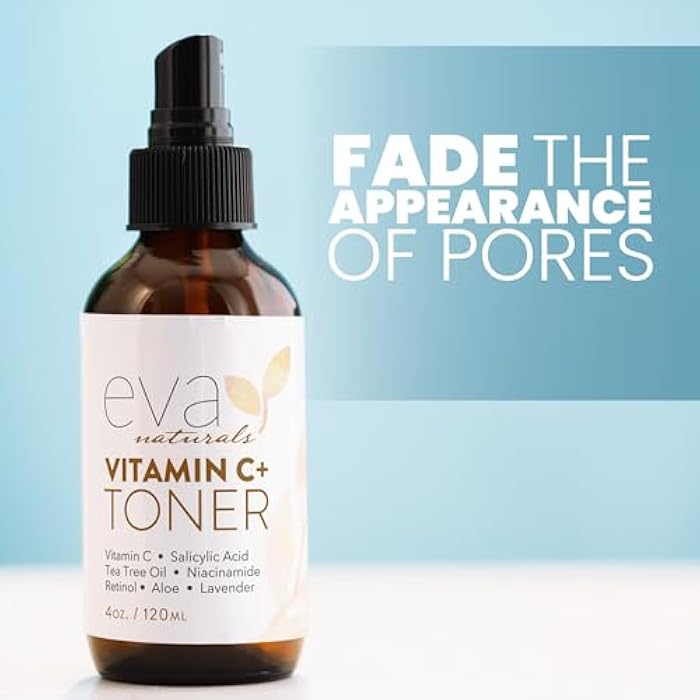 Eva Naturals Vitamin C Facial Toner - Hydrating, Pore Minimizer Face Toner for Men and Women with Witch Hazel & Rose Water, Nourishes Skin Through Hydration - 4 Oz - Image 4