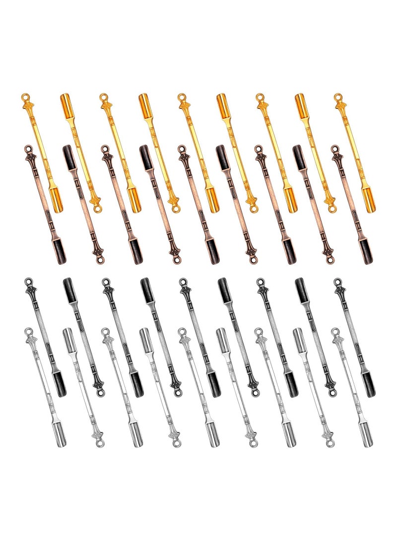 Spoon Mini Shovel Spoon, Tableware Charm, Pendants Necklace Mini Shovel for Filling, Home Supply Necklace Spoon, Gold, Silver, Antique Brass, Black Gray 36 Pieces - Image 1