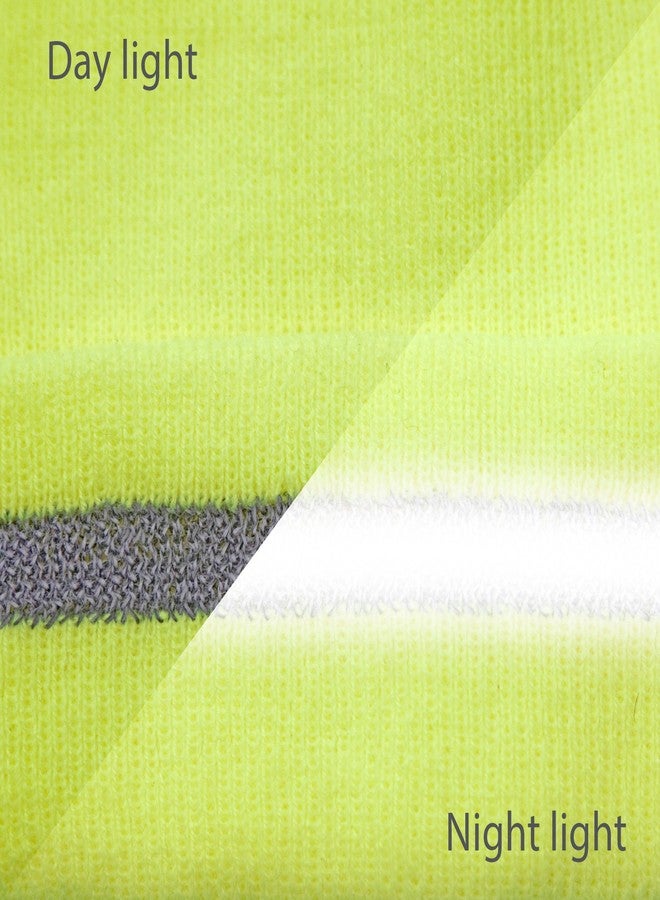 JORESTECH Safety Beanie Unisex Knit Cap with Reflective Stripe High Visibility (Yellow) - Image 5