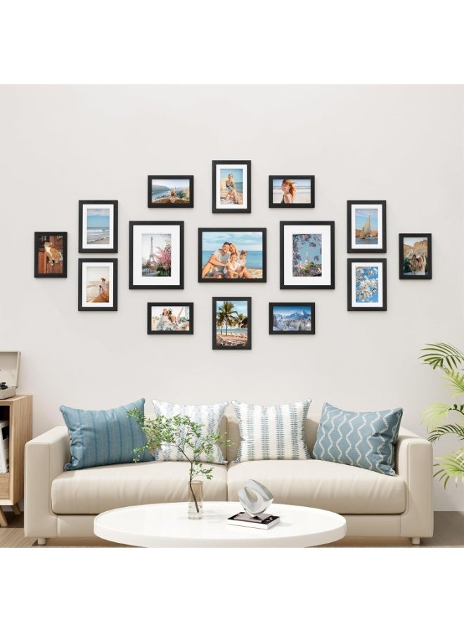9 Pack Picture Frames Collage Wall Decor for Mounting or Tabletop Display, Gallery Frame Set for Family, Multi Sizes Including 2pcs 21.6x27.9cm, 1pcs 20.3x25.4cm, 2pcs 12.7x17.8cm, 1pcs 10.2x15.2cm, 3pcs 8.9x12.7cm, Family Photo Frames for Home & Office Décor - Image 2