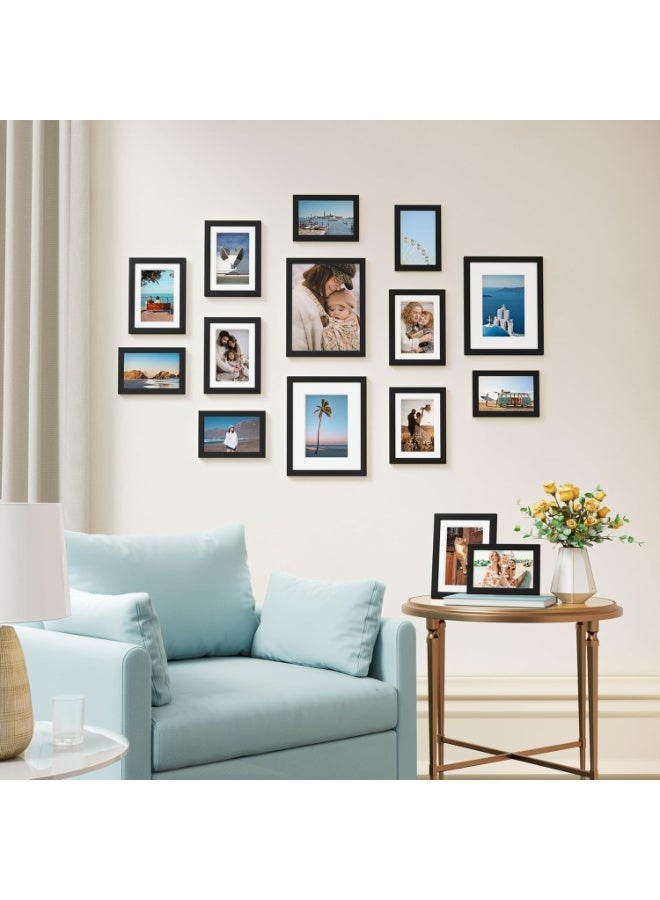 9 Pack Picture Frames Collage Wall Decor for Mounting or Tabletop Display, Gallery Frame Set for Family, Multi Sizes Including 2pcs 21.6x27.9cm, 1pcs 20.3x25.4cm, 2pcs 12.7x17.8cm, 1pcs 10.2x15.2cm, 3pcs 8.9x12.7cm, Family Photo Frames for Home & Office Décor - Image 3