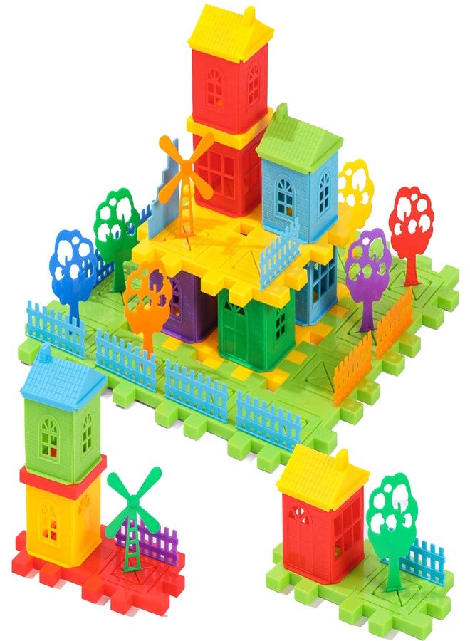 KUTOI Waffle Blocks for Kids- 98 Piece Toddler Building Blocks -Excllent Interlocking Toys - Brightly Colored Toy Building Sets,House Toys and Games,Large Building Sets for Kids of All Ages - Image 1