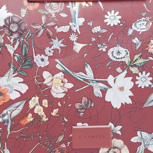 Caprese Fiorella Satchel, Burgundy-Large | Stylish Floral Printed Shoulder Bag for Women with Adjustable Sling Strap | Easy Back Access Pocket & Spacious | Perfect for Office & Daily Essentials - Image 3