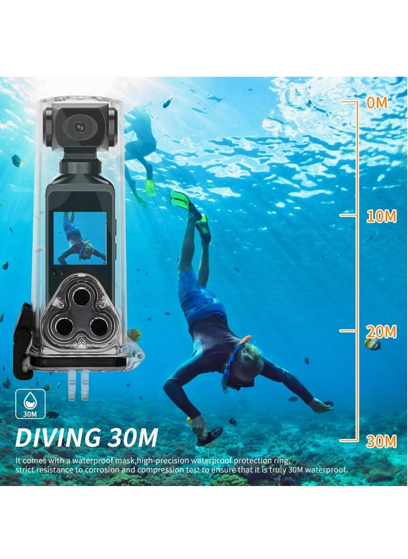 Generic - 4K Ultra HD Pocket Action Camera 270° Rotatable Vlog Wifi Mini Sports Cam Waterproof Case Helmet Travel Bicycle Driver Recorder (64GB) - Image 1
