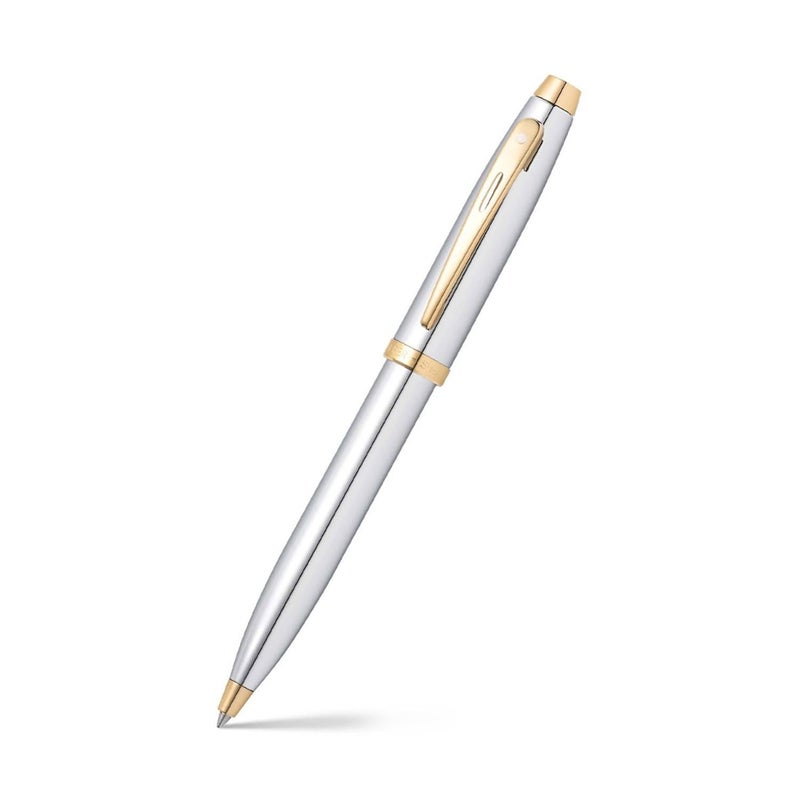 Sheaffer 9340 Gift 100 Ballpoint Pen – Bright Chrome with Gold Tone Trim - Image 3