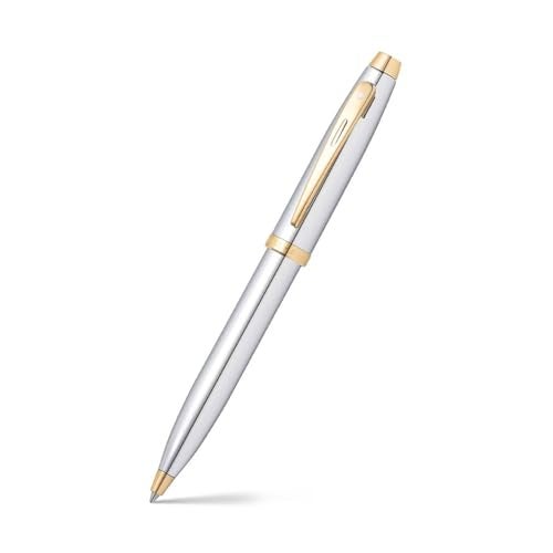 Sheaffer 9340 Gift 100 Ballpoint Pen – Bright Chrome with Gold Tone Trim - Image 1