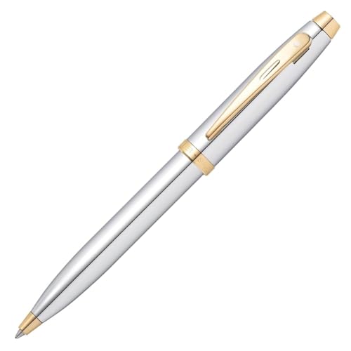 Sheaffer 9340 Gift 100 Ballpoint Pen – Bright Chrome with Gold Tone Trim - Image 4