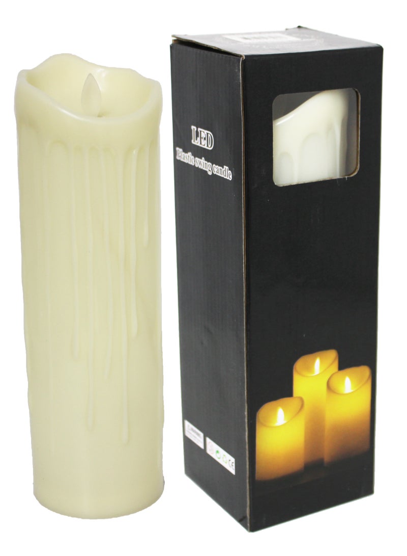 بارتي فن شمعة LED عديمة اللهب والدخان، مثالية لتزيين المنزل، وأعياد الميلاد، والكريسماس، والهدايا (دافئة، 7.5 × 25 سم) - Image 3