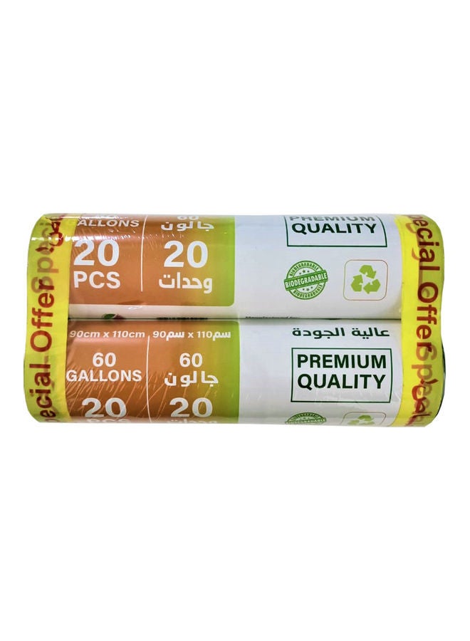 ALFA Biodegradable Trash Bag 60 Gallons 20pcs (Packed of 2) Orange 1.1meter - Image 1
