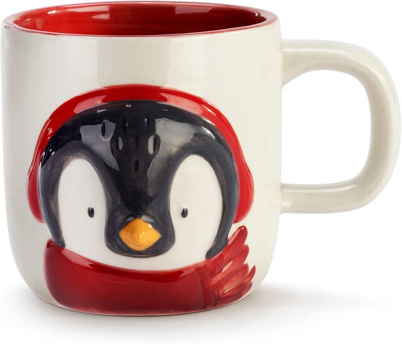 DEMDACO Just Chillin Penguin 16 ounce Stoneware Christmas Mug - Image 1
