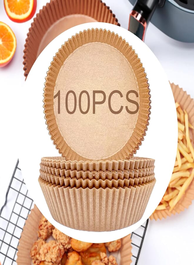 Airfryer Pack of 50 Air Fryer Parchment Paper Liner Air Fryer Non-Stick Disposable Paper for Frying Pan, Oven, Microwave and Hot Air Fryer 