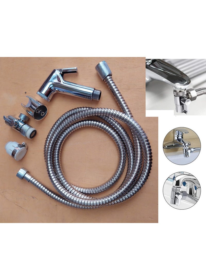 Portable bidet carefully designed for travelers with long nickel thermal hose code 102 - Image 1