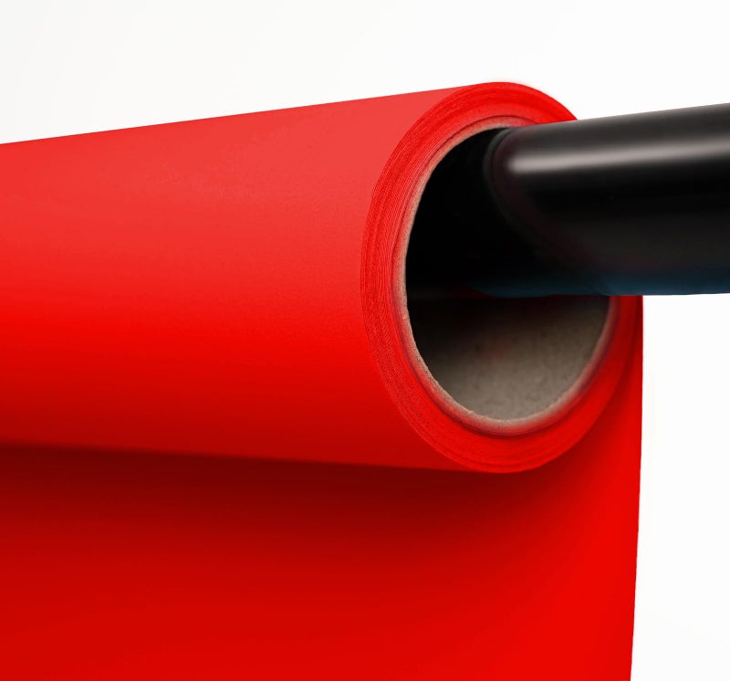 Kate Seamless Paper Backdrop Red Paper Backdrop Seamless Backdrop Paper Rolls (53''x16.4' Scarlet) - Image 1