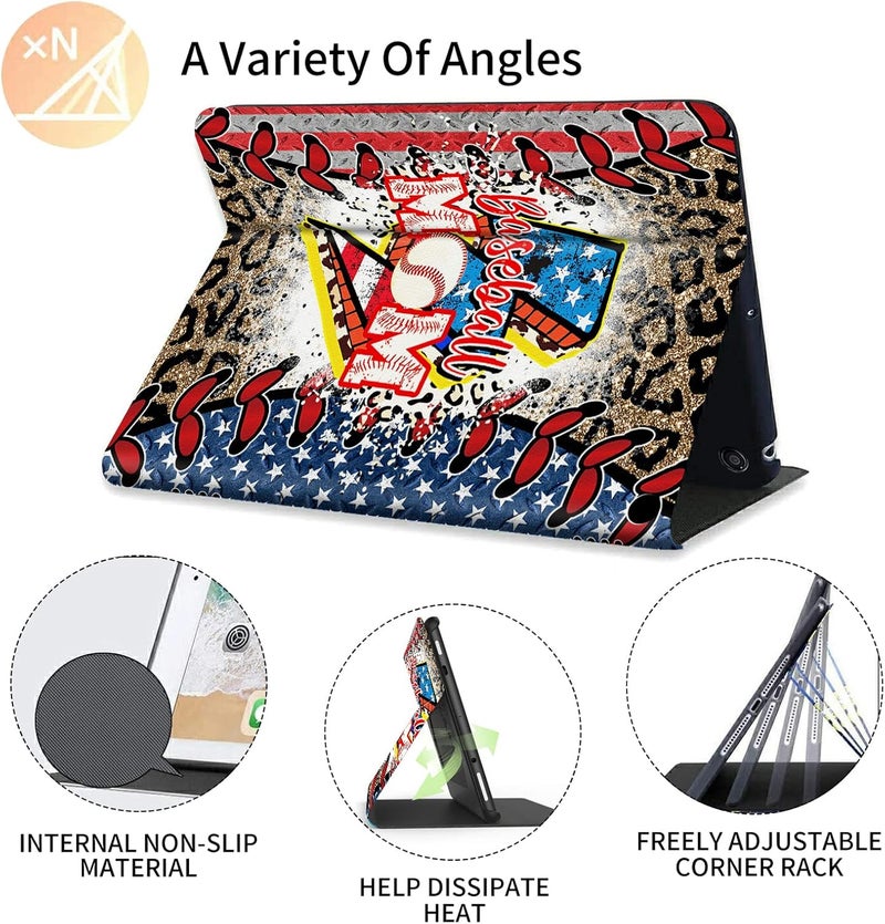 FUYOCWE for Fire HD 10 Case 2021,Fire HD 10 Plus Tablet Case (11th Generation, 2021 Release), Multi-Angle Slim Stand Smart Cover Cases for New Amazon Kindle Fire HD 10 10.1"-Baseball Mom - Image 5
