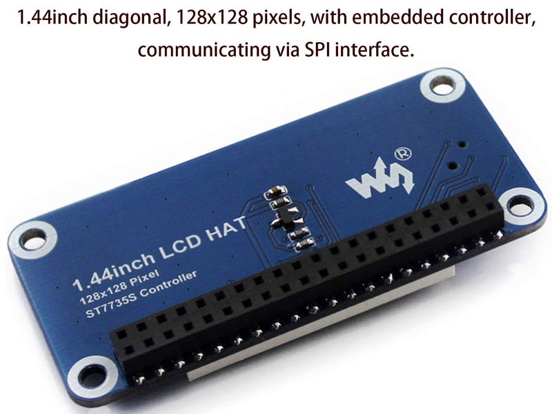 Waveshare 1.44inch LCD Display HAT for Raspberry Pi 3B+/3B/2B/3B+/Zero/Zero W,128x128 Pixels SPI Interface RGB, 65K Display Color ST7735S Driver - Image 3