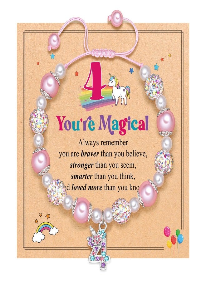 UPROMI Birthday Gifts for 3-12 Year Old Girl Unicorn Bracelet, Christmas Gifts for Daughter/Granddaughter/Niece, 5.2 inches, Stainless Steel, Cubic Zirconia - Image 1