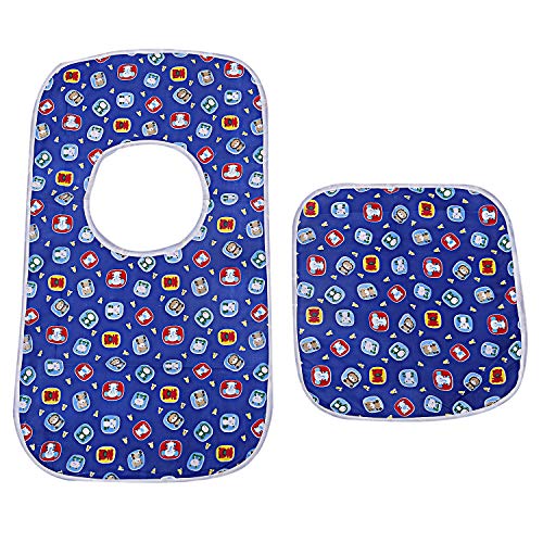 Kuber Industries Cotton Waterproof Baby Apron with Baby Food Mat (Blue) - CTKTC029978 - Image 1
