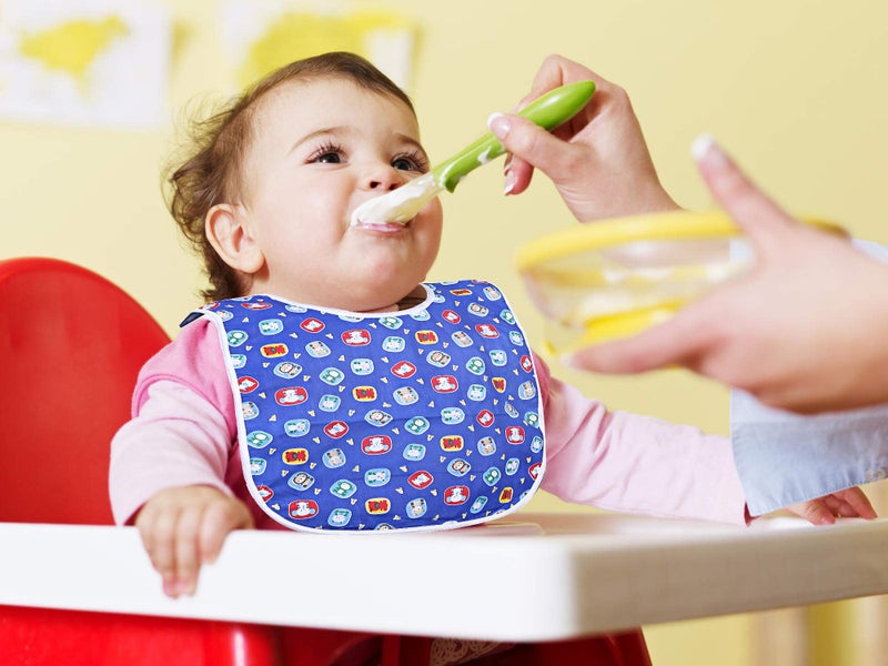 Kuber Industries Cotton Waterproof Baby Apron with Baby Food Mat (Blue) - CTKTC029978 - Image 2