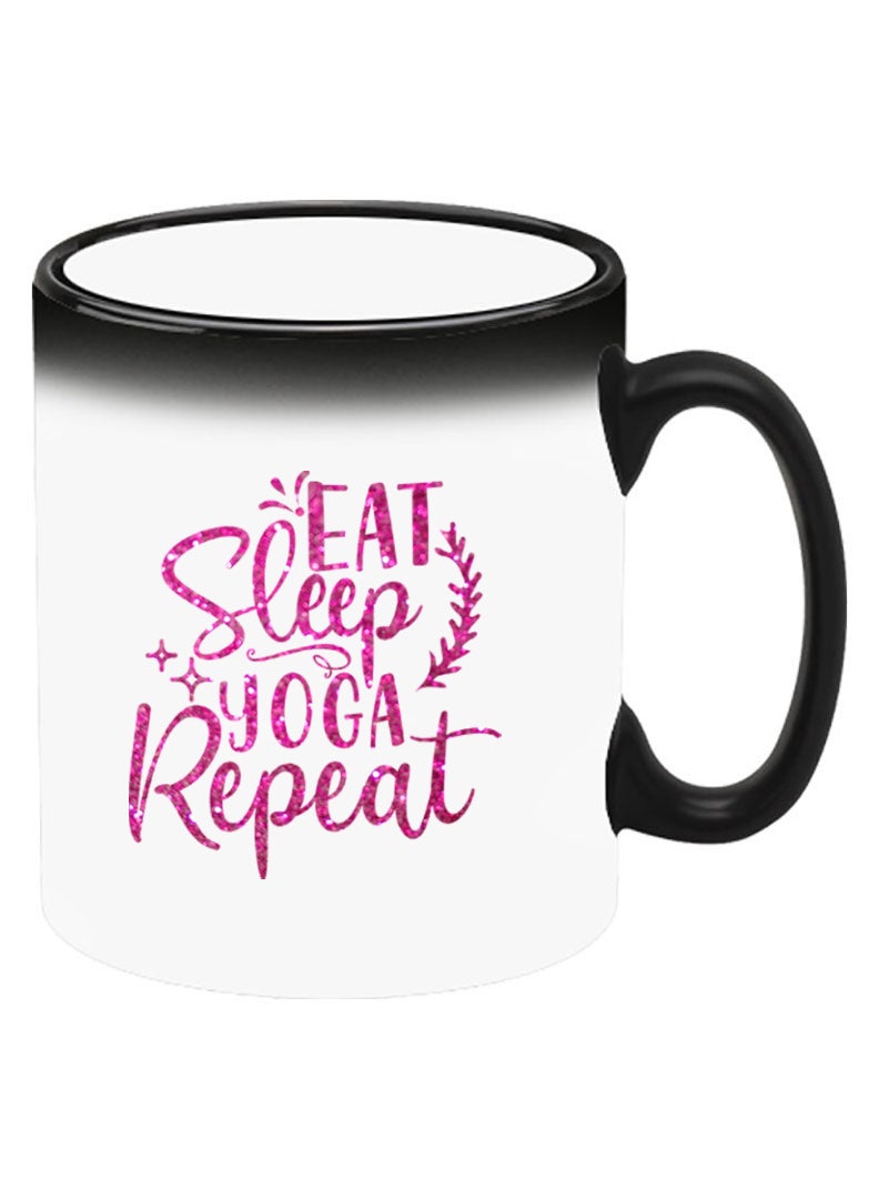 Theodor Color Changing Heat Sensitive Ceramic Mug, Image Revealed When HOT Liquid is Added! Eat sleep yoga repeat - Image 2