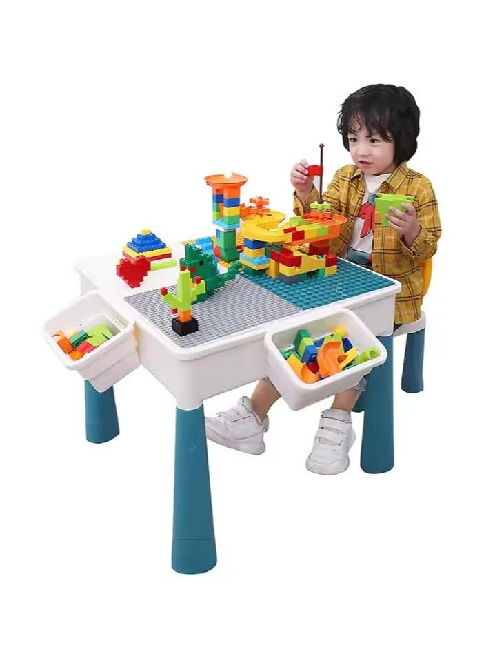 Kids Building Block Table with Chair – Study & Play Set