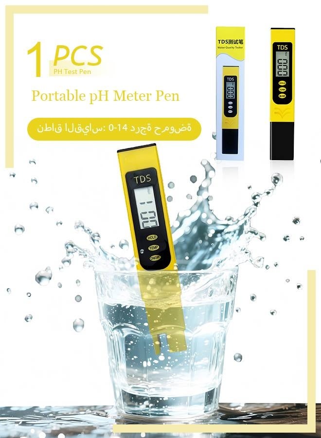 Portable PH Meters Pen, Digital PH Meter Digital PH Test Pen with 0-14 PH Measurement Range, for Household Drinking, Hydroponics, Pool and Aquarium - Image 1
