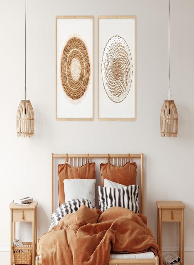 LTAXAF 9pcs Boho Wall Basket Decor-Basket Wall Decor, Decorative Plates for Wall Hanging For Living Room, Entryway, Bedroom–Natural Wall Decor - Image 5