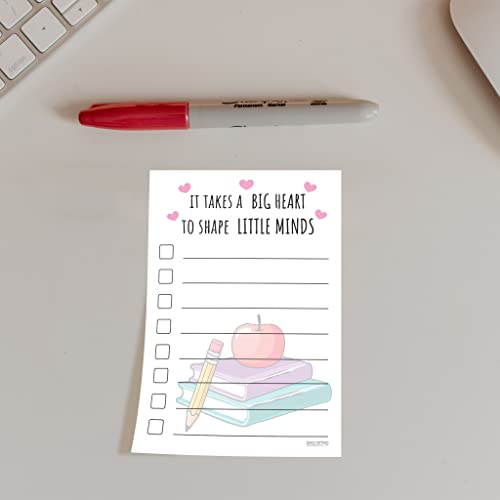 DAILY RITMO Teacher to Do List Sticky Notes | List Notepad | Big Heart Little Minds | Teachers Appreciation Bulk Gifts | 50 Pages 4x6 - Image 2