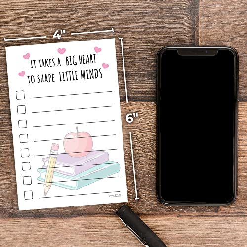 DAILY RITMO Teacher to Do List Sticky Notes | List Notepad | Big Heart Little Minds | Teachers Appreciation Bulk Gifts | 50 Pages 4x6 - Image 5
