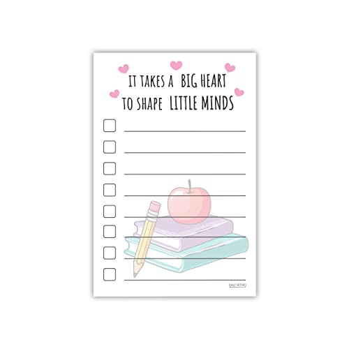 DAILY RITMO Teacher to Do List Sticky Notes | List Notepad | Big Heart Little Minds | Teachers Appreciation Bulk Gifts | 50 Pages 4x6 - Image 1