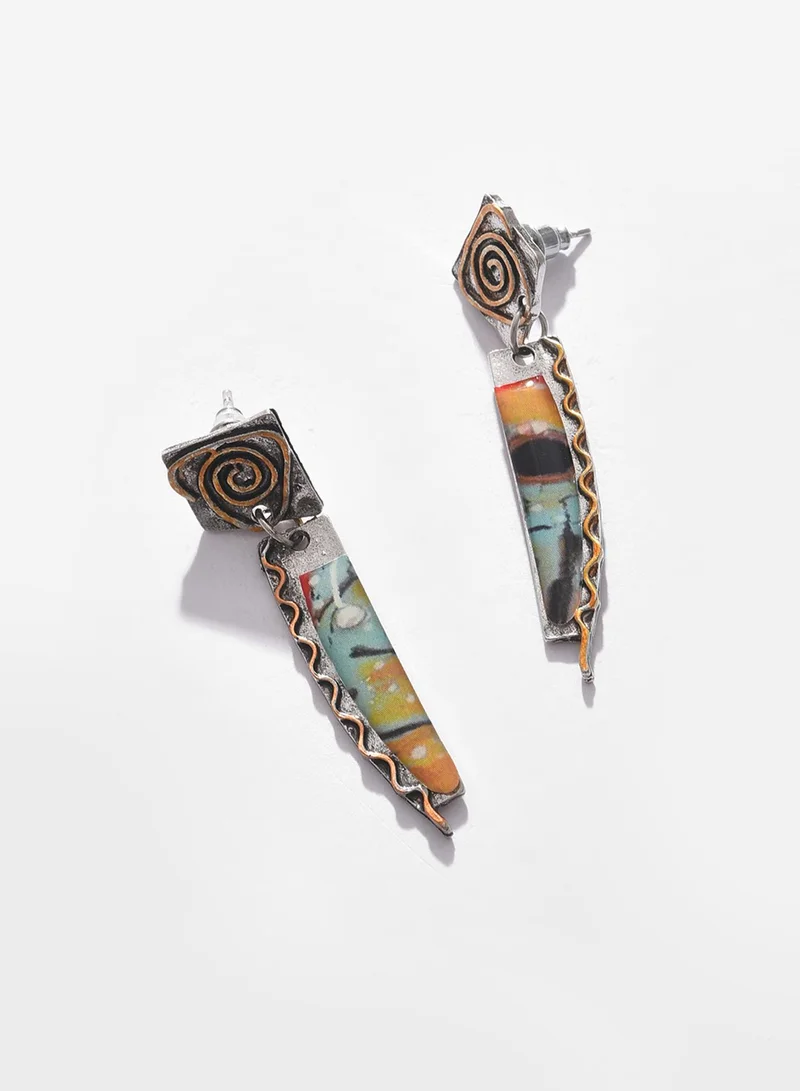 SOHI Swirl Artificial Drop Earring Jewellery