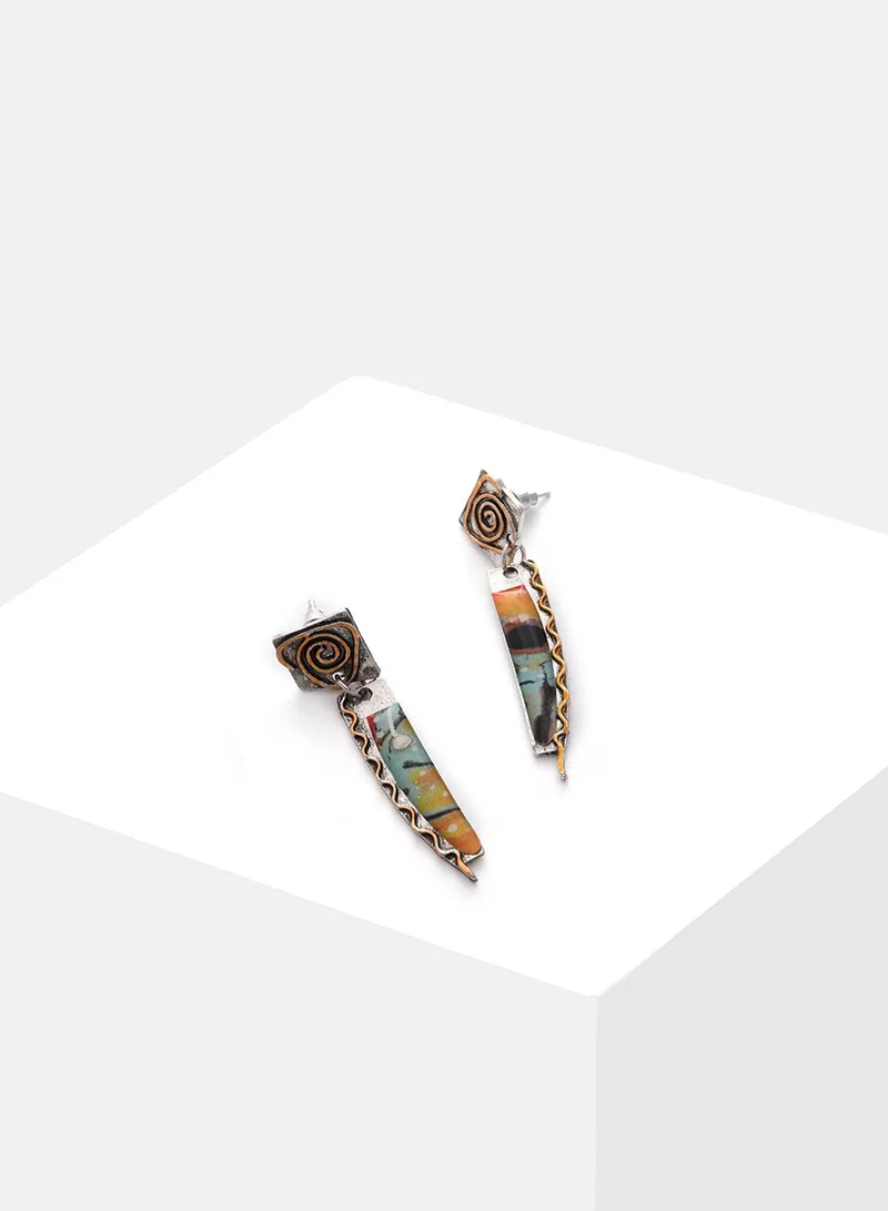 SOHI Swirl Artificial Drop Earring Jewellery