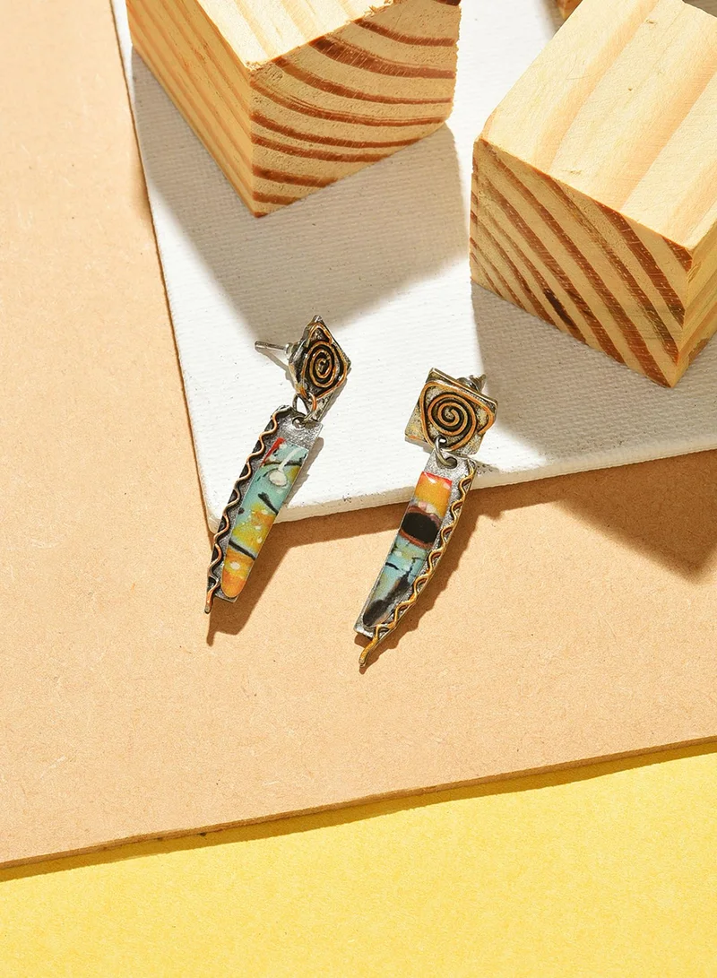 SOHI Swirl Artificial Drop Earring Jewellery