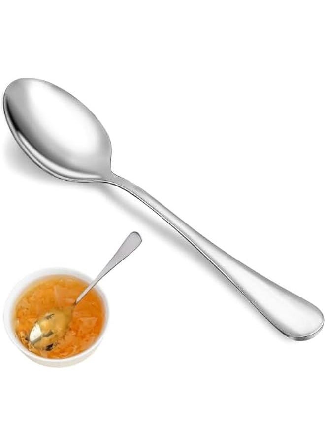 HOOKOR 12 Pcs Dinner Spoon Set,Premium Food Grade Stainless Steel Spoons,Durable Metal Spoons,Tablespoon,Spoons Silverware Only,Mirror Finish & Dishwasher Safe,Use for Home,Kitchen and Restaurant - 7.3 inch  - Image 1