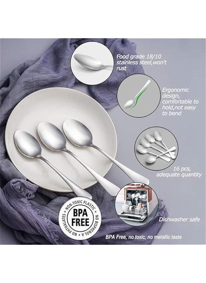 HOOKOR 12 Pcs Dinner Spoon Set,Premium Food Grade Stainless Steel Spoons,Durable Metal Spoons,Tablespoon,Spoons Silverware Only,Mirror Finish & Dishwasher Safe,Use for Home,Kitchen and Restaurant - 7.3 inch  - Image 5